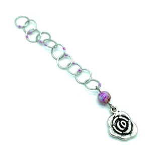 Snagless Beaded Chain Row Counter ~ Rose with Jasper