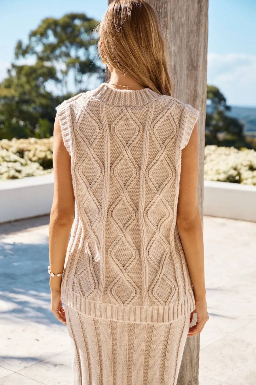 Snowing Outside Knit Set Beige