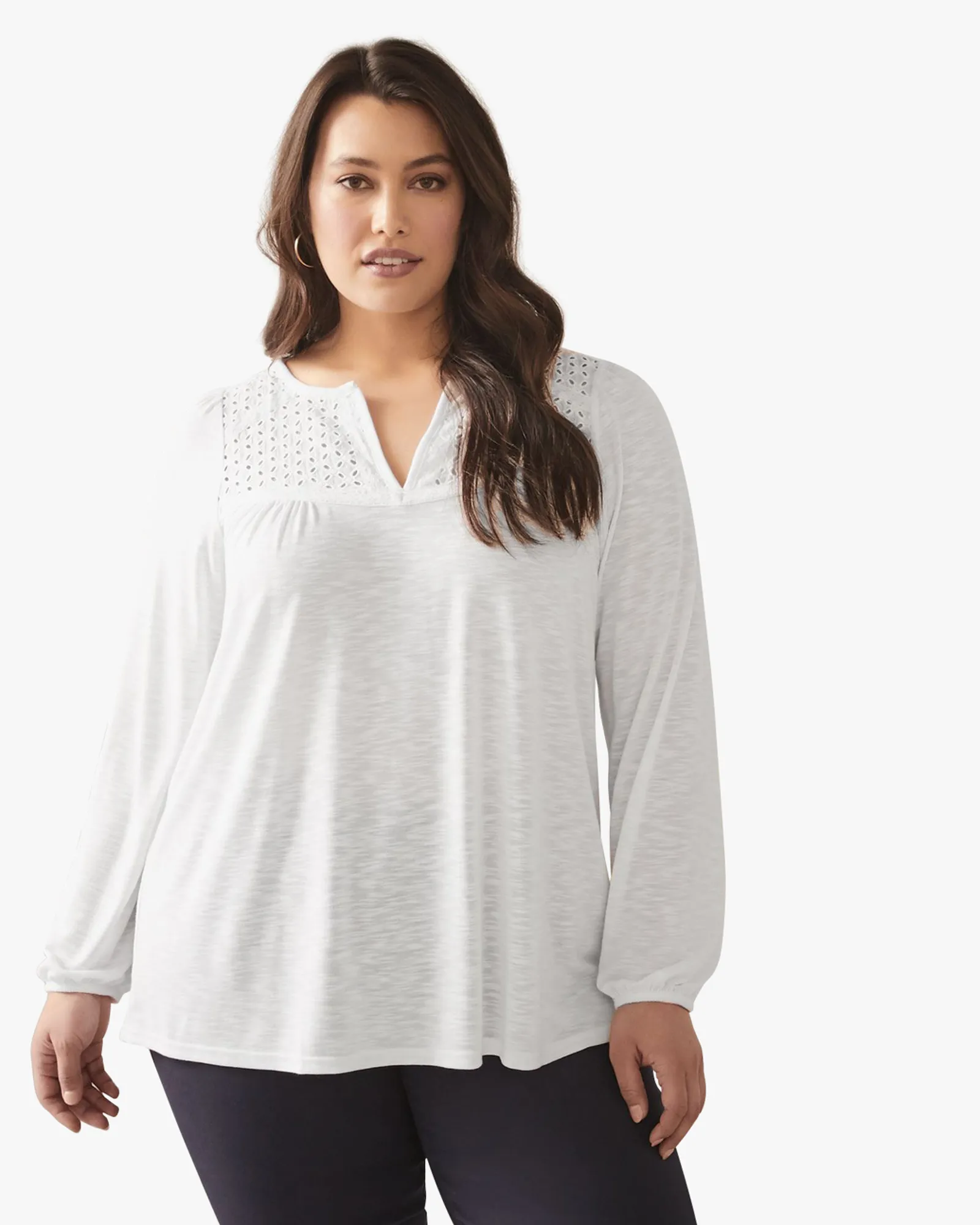 Sonya Eyelet Top | White