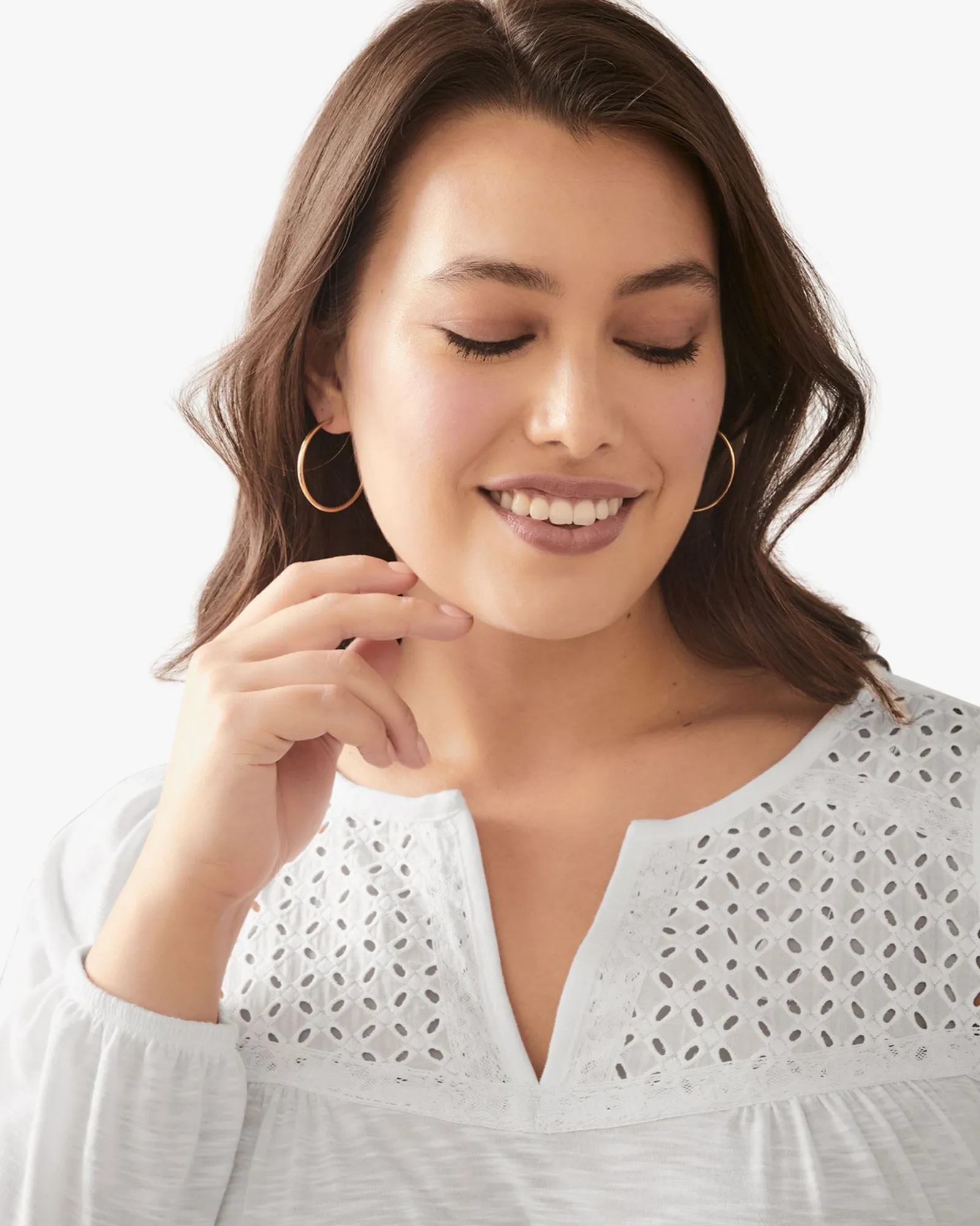 Sonya Eyelet Top | White