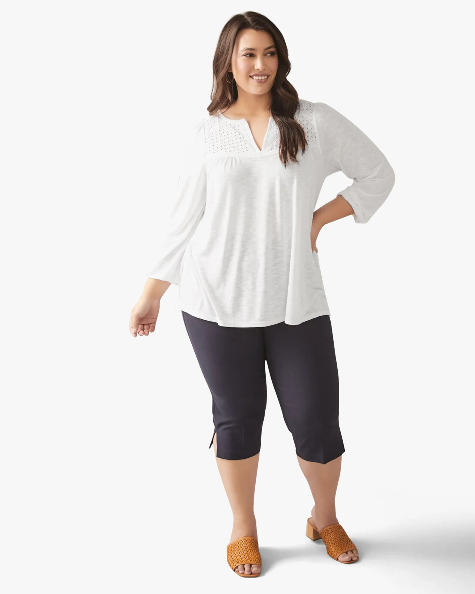 Sonya Eyelet Top | White
