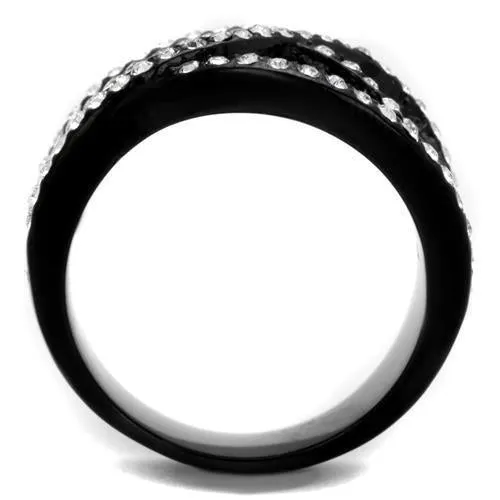Stainless Steel Ring Top GRD Crystal Montana TK2357 for Women Style BlackIon
