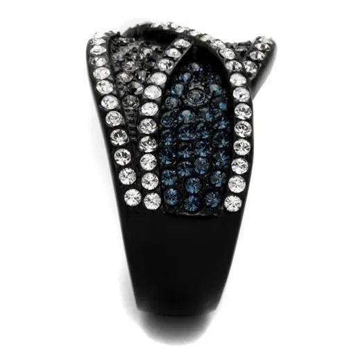 Stainless Steel Ring Top GRD Crystal Montana TK2357 for Women Style BlackIon