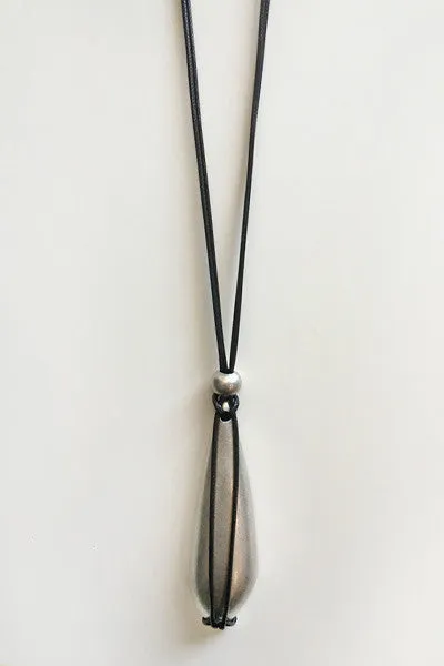 String Element Necklace in Silver Tone