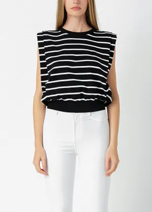 Stripe Sleeveless Knit Top