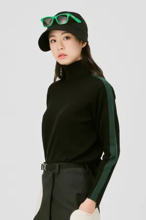 stripe turtle neck (100% fine wool)