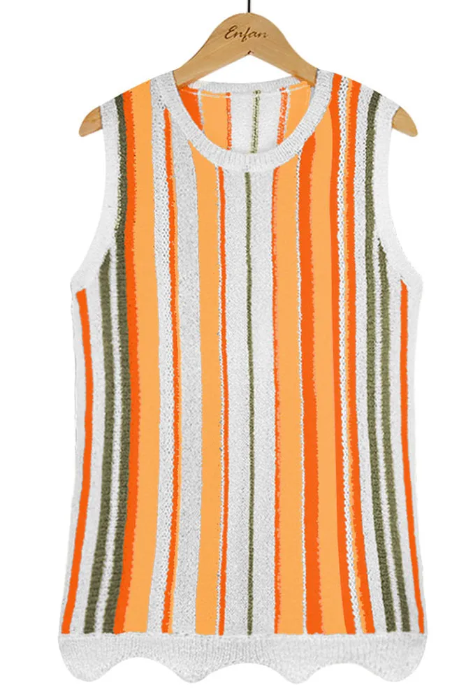 Striped Knit Tank Top