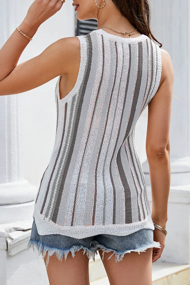 Striped Knit Tank Top