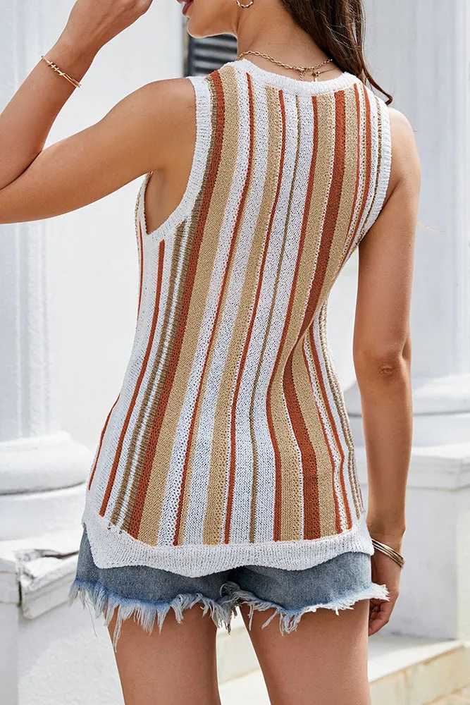 Striped Knit Tank Top