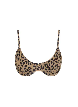 sustainable swimwear top eva brown leopard