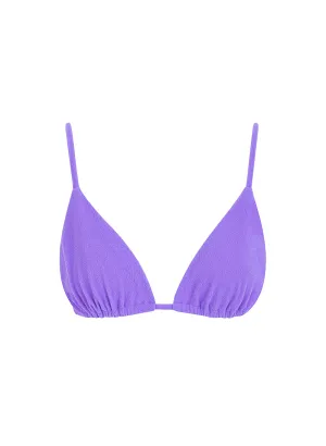sustainable swimwear top triangle terry lilac