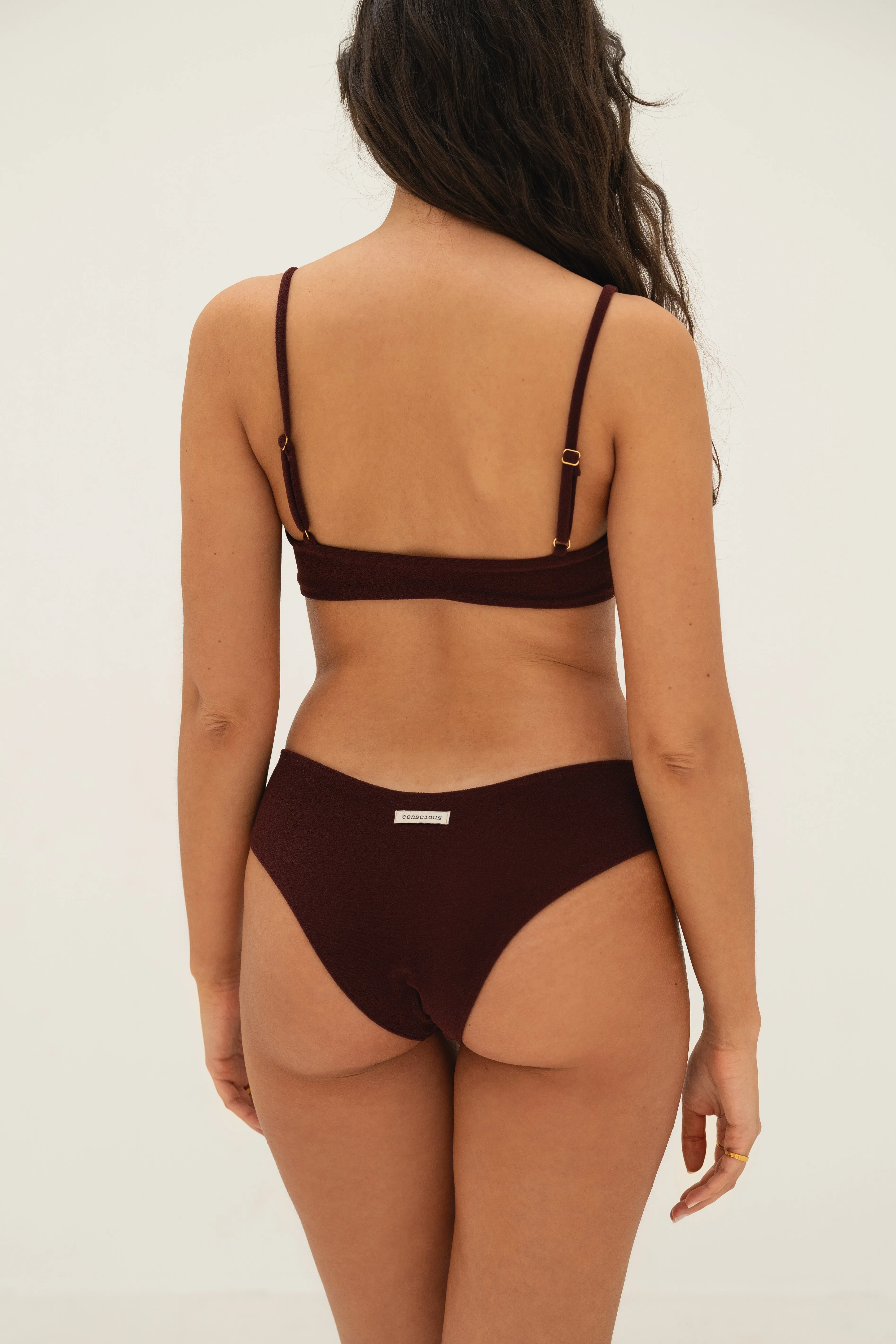 sustainable swimwear top zoe wine