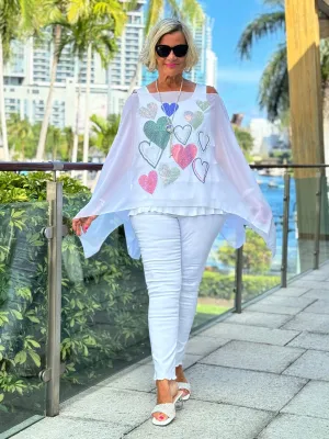 SWAROVSKI CRYSTAL WHITE HEART TOP