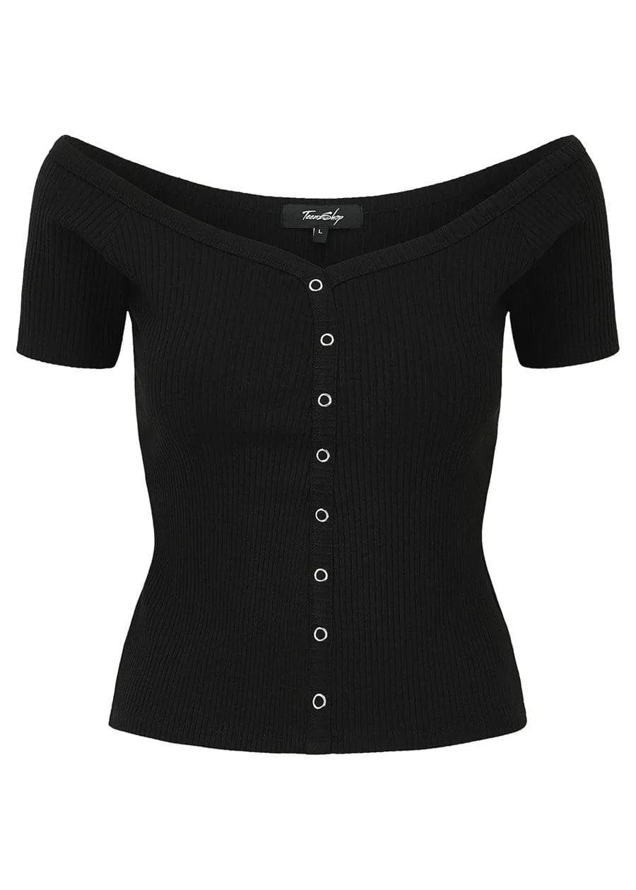 Sweetheart Black Top Rib