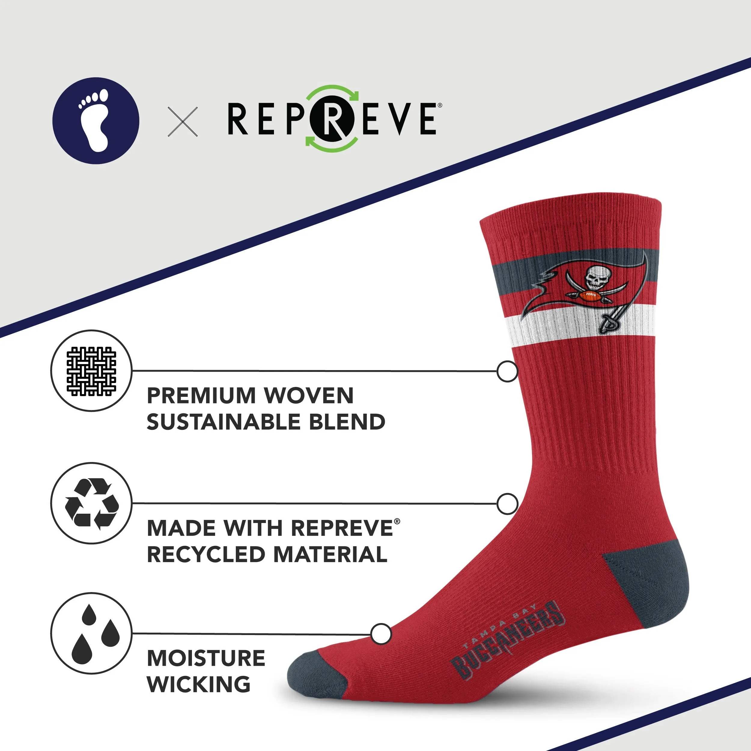 Tampa Bay Buccaneers Legend Premium Crew Socks