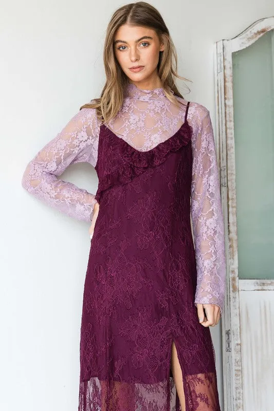 TEEK - Floral Lace Long Sleeve Top