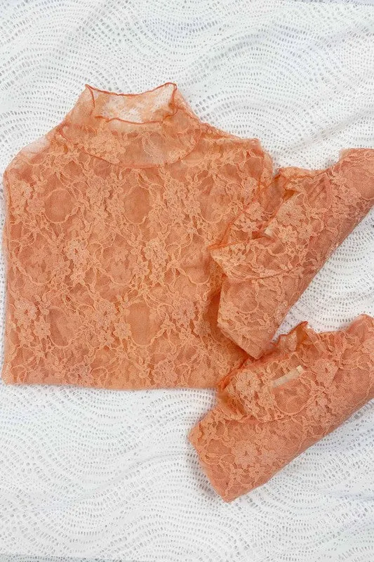 TEEK - Floral Lace Long Sleeve Top