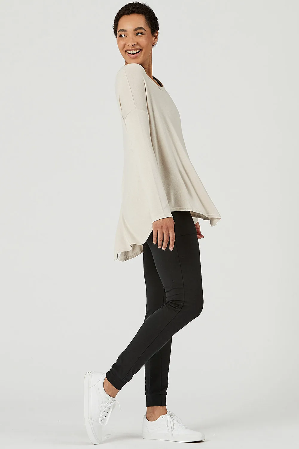 Tencel Split Back sweater knit Amelia Top