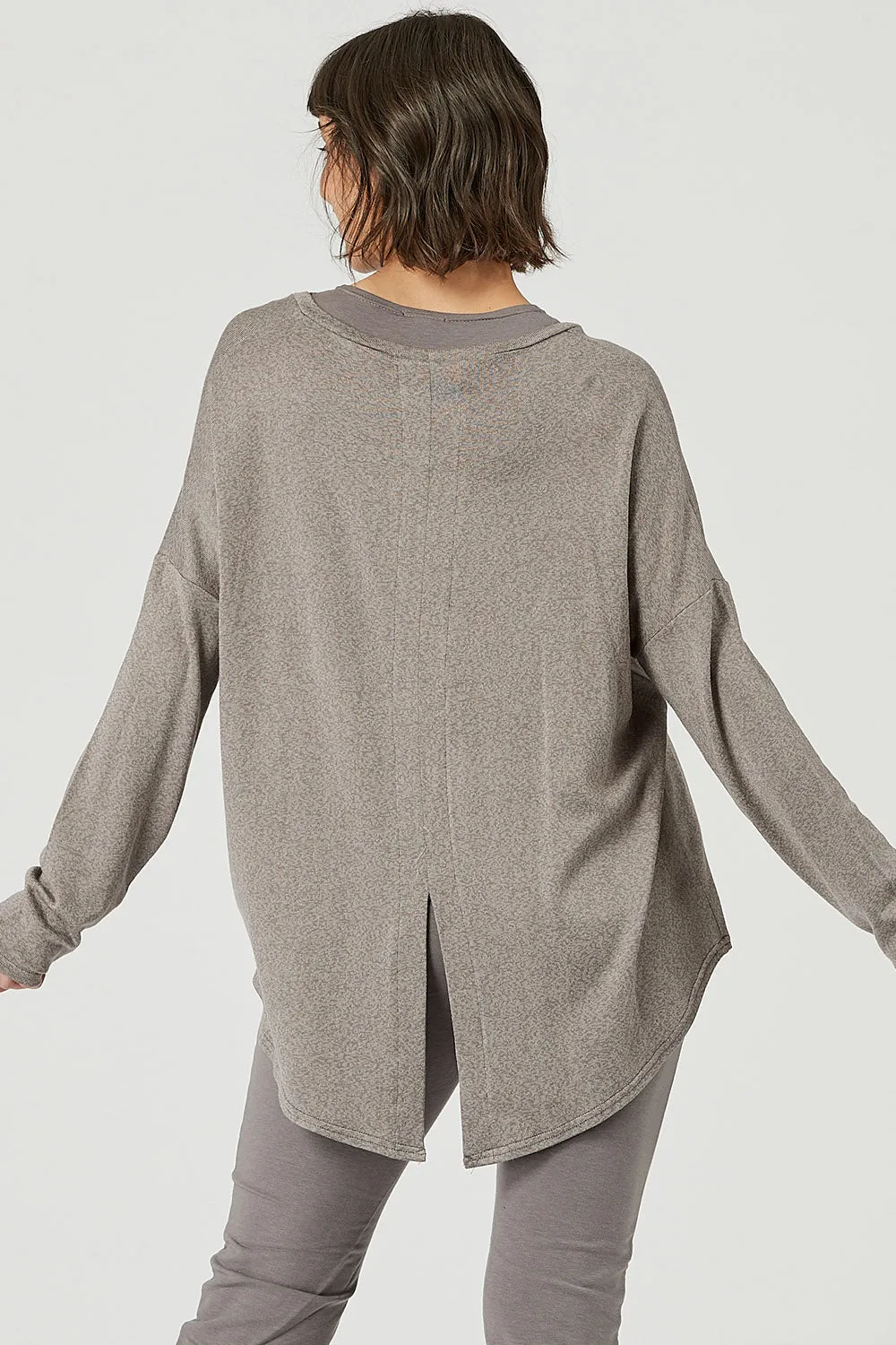 Tencel Split Back sweater knit Amelia Top