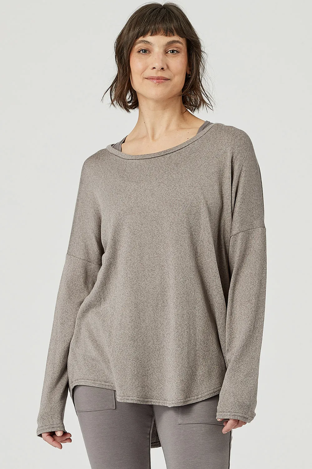 Tencel Split Back sweater knit Amelia Top