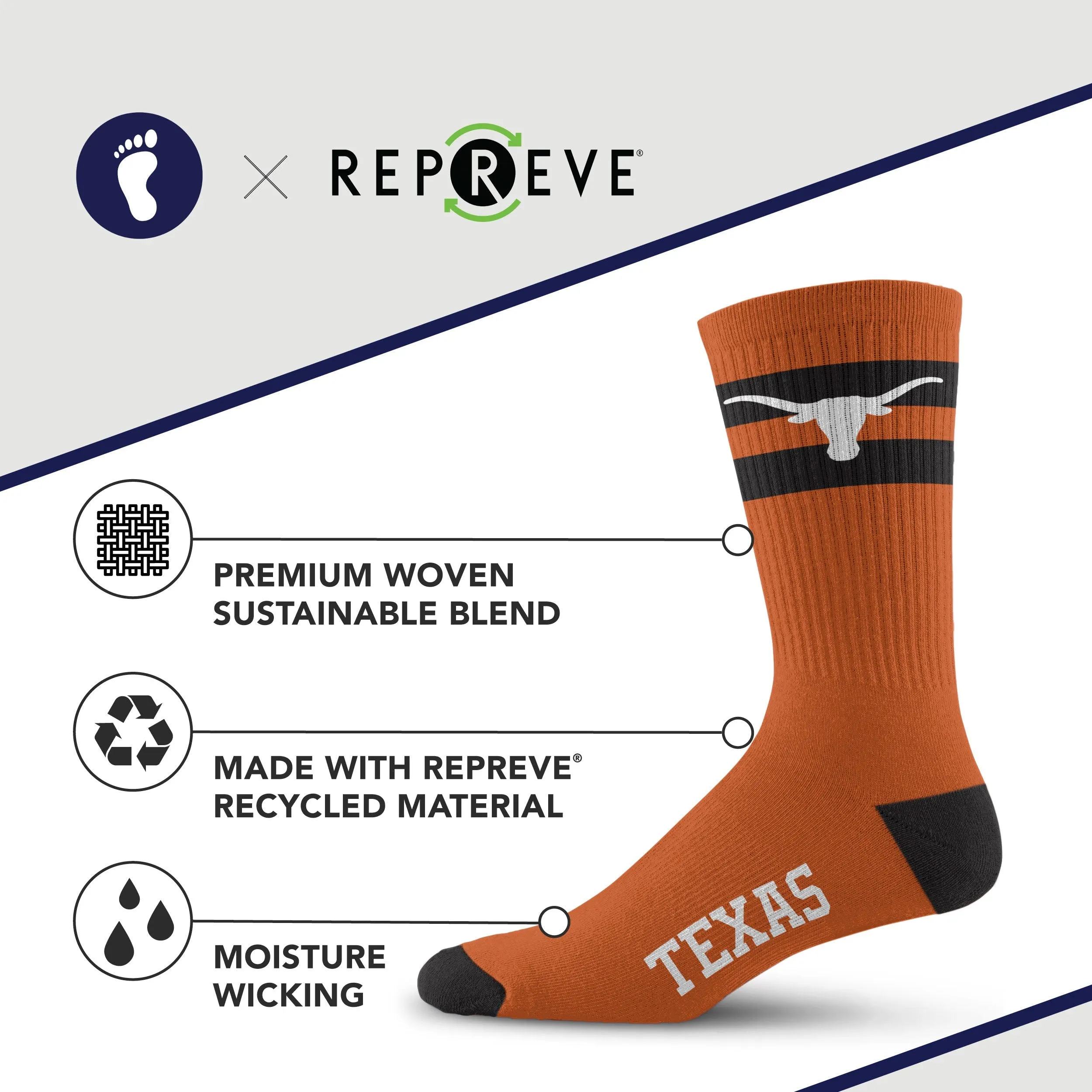 Texas Longhorns Legend Premium Crew Socks
