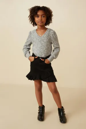 Textured Speckled Ribbed Knit Top