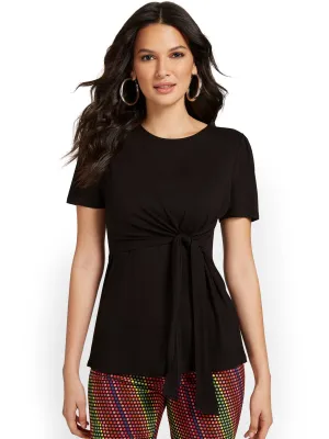 Tie-Waist Knit Top