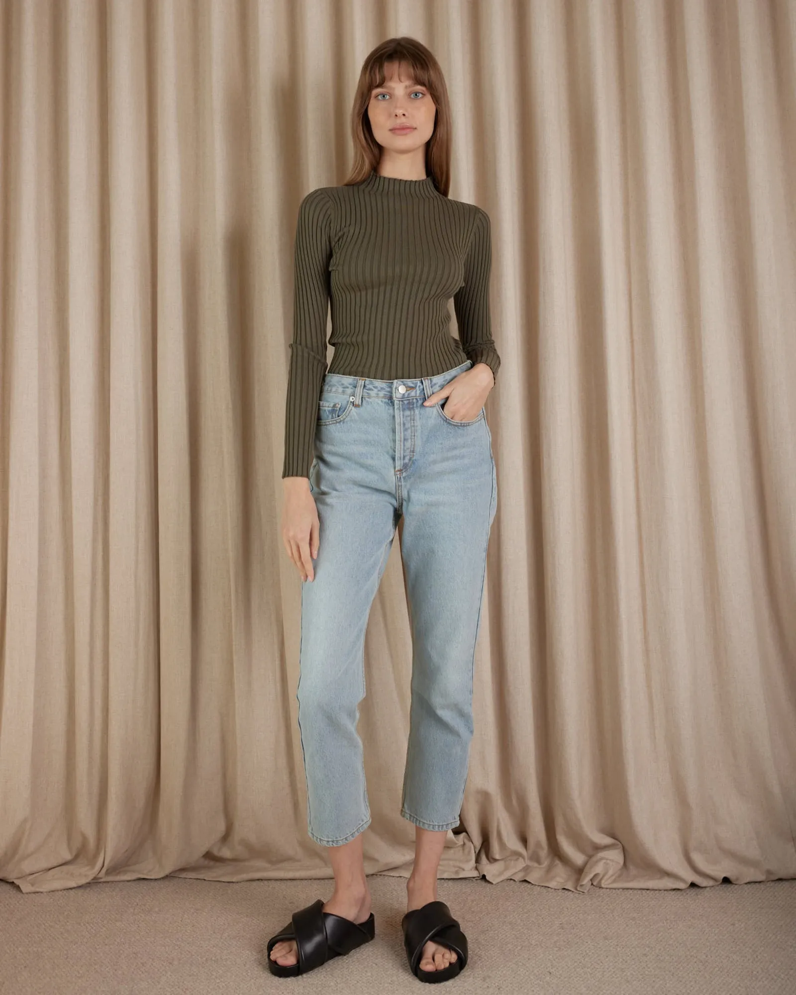 Tiegan Knit Top - Khaki