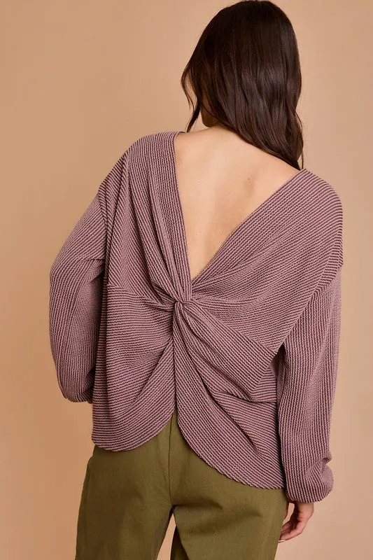 TIFFANY BACK TWIST DETAIL LONG SLEEVE TOP