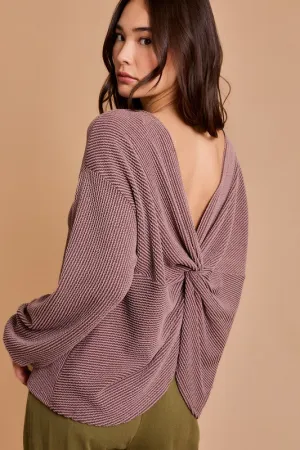 TIFFANY BACK TWIST DETAIL LONG SLEEVE TOP