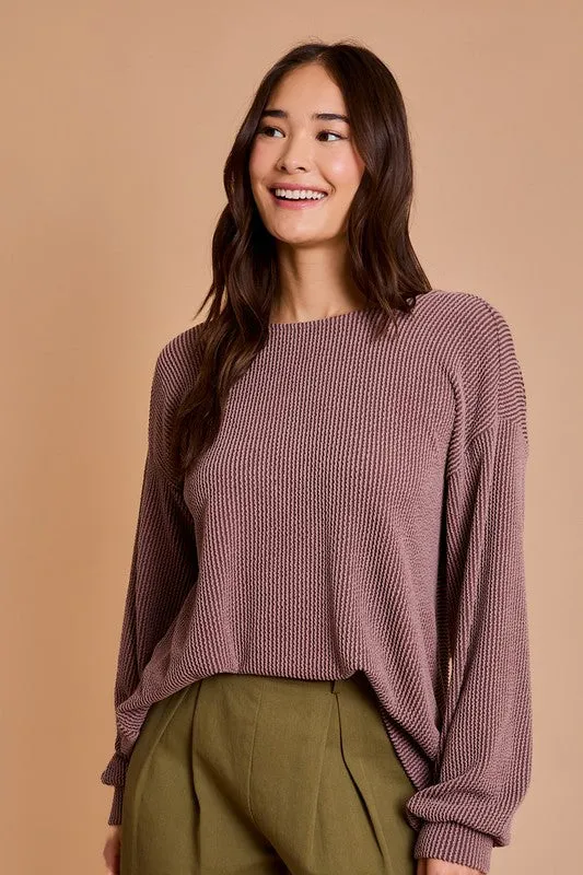 TIFFANY BACK TWIST DETAIL LONG SLEEVE TOP