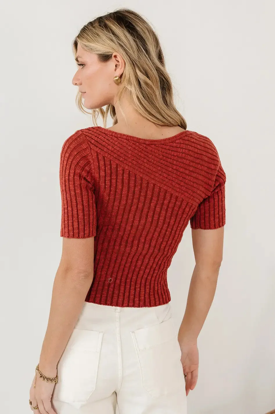 Toni Sweater Top in Brick - FINAL SALE