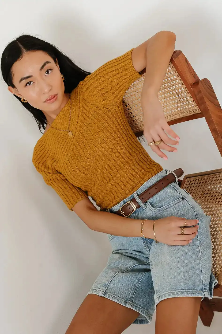 Toni Sweater Top in Yellow - FINAL SALE