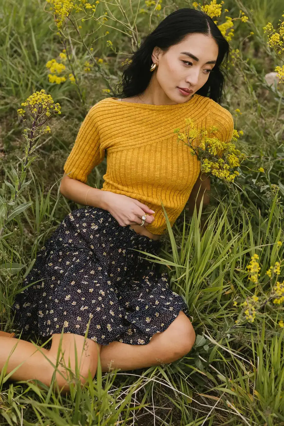 Toni Sweater Top in Yellow - FINAL SALE