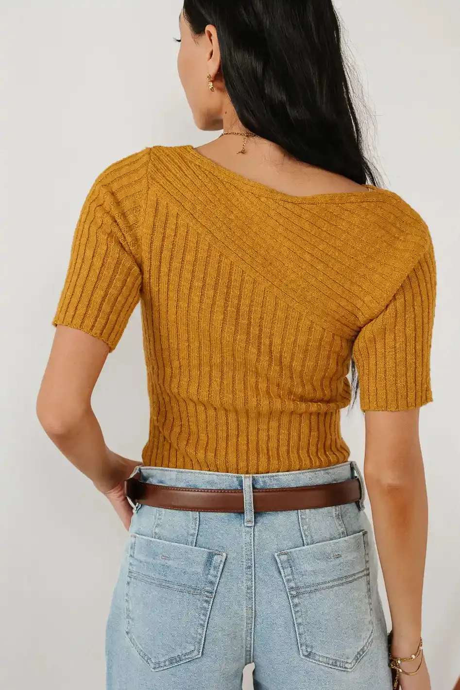 Toni Sweater Top in Yellow - FINAL SALE