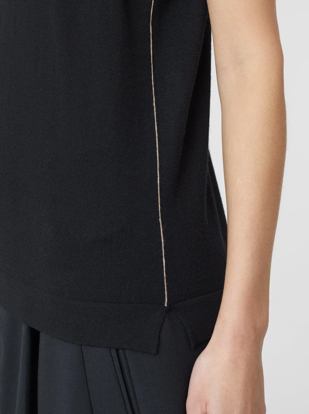 TOP BLACK WOOL | BLACK