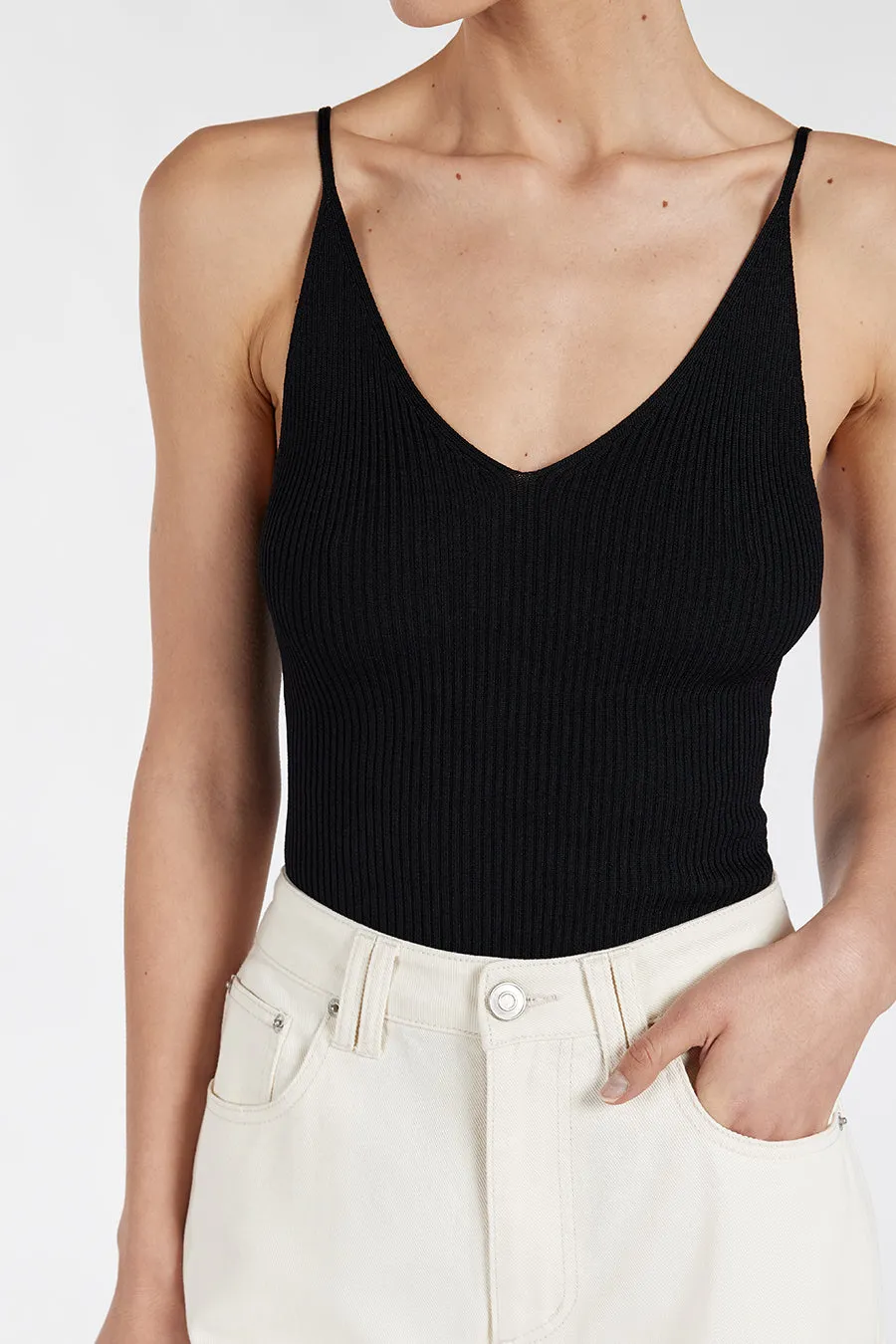 TORI BLACK KNIT TOP