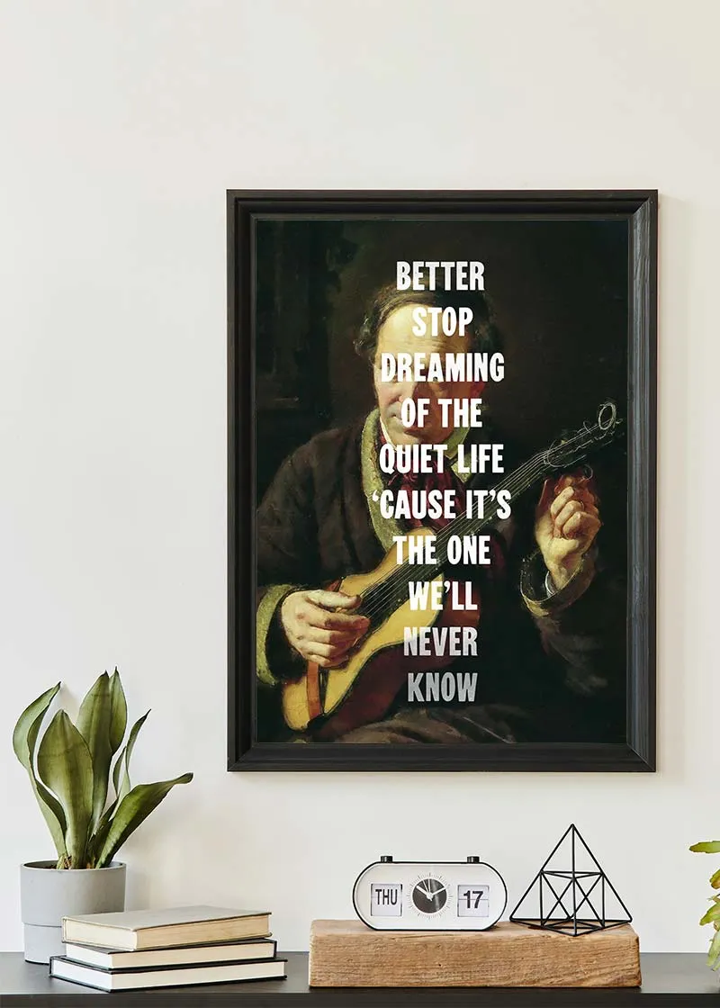 Town called Malice lyrics altered art quote print