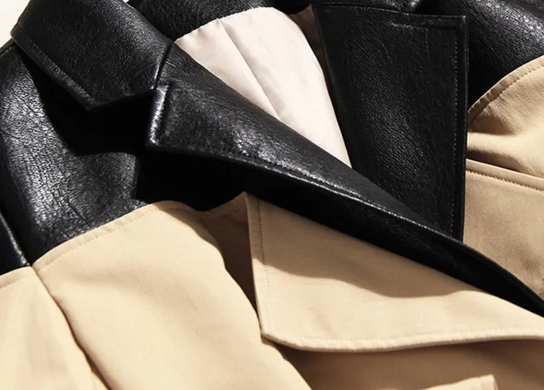 Trench Coat with Non-Removable Leather Jacket for UNUSUAL Winter