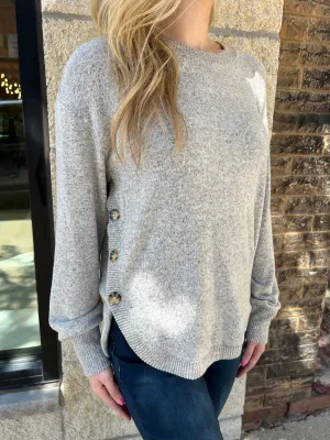 Tribal Long Sleeve Top With Side Buttons