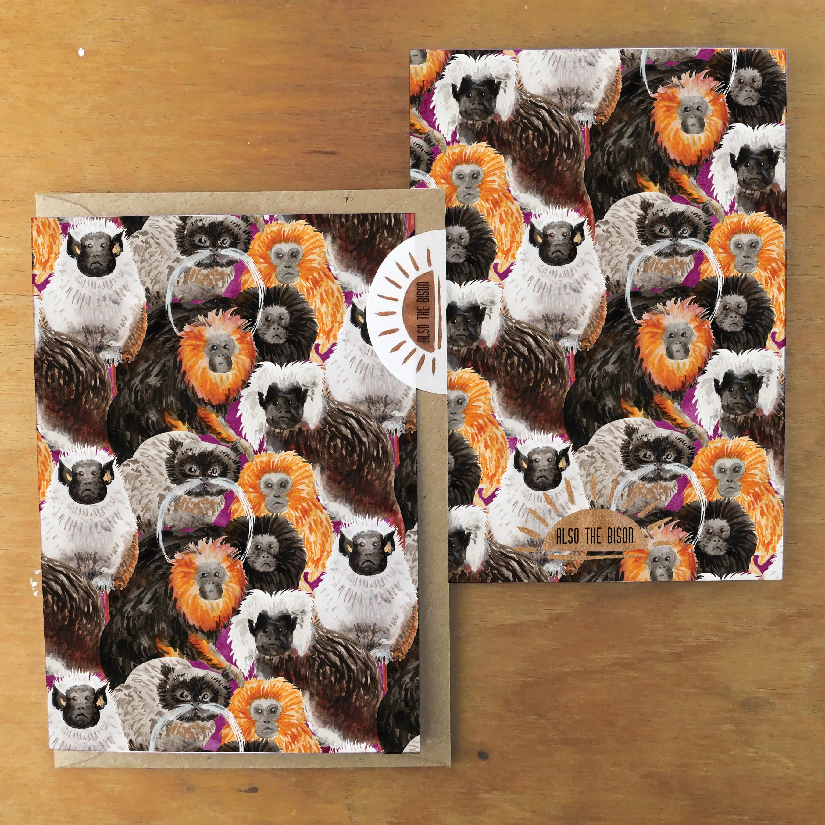 Troop of Tamarins Greetings Card