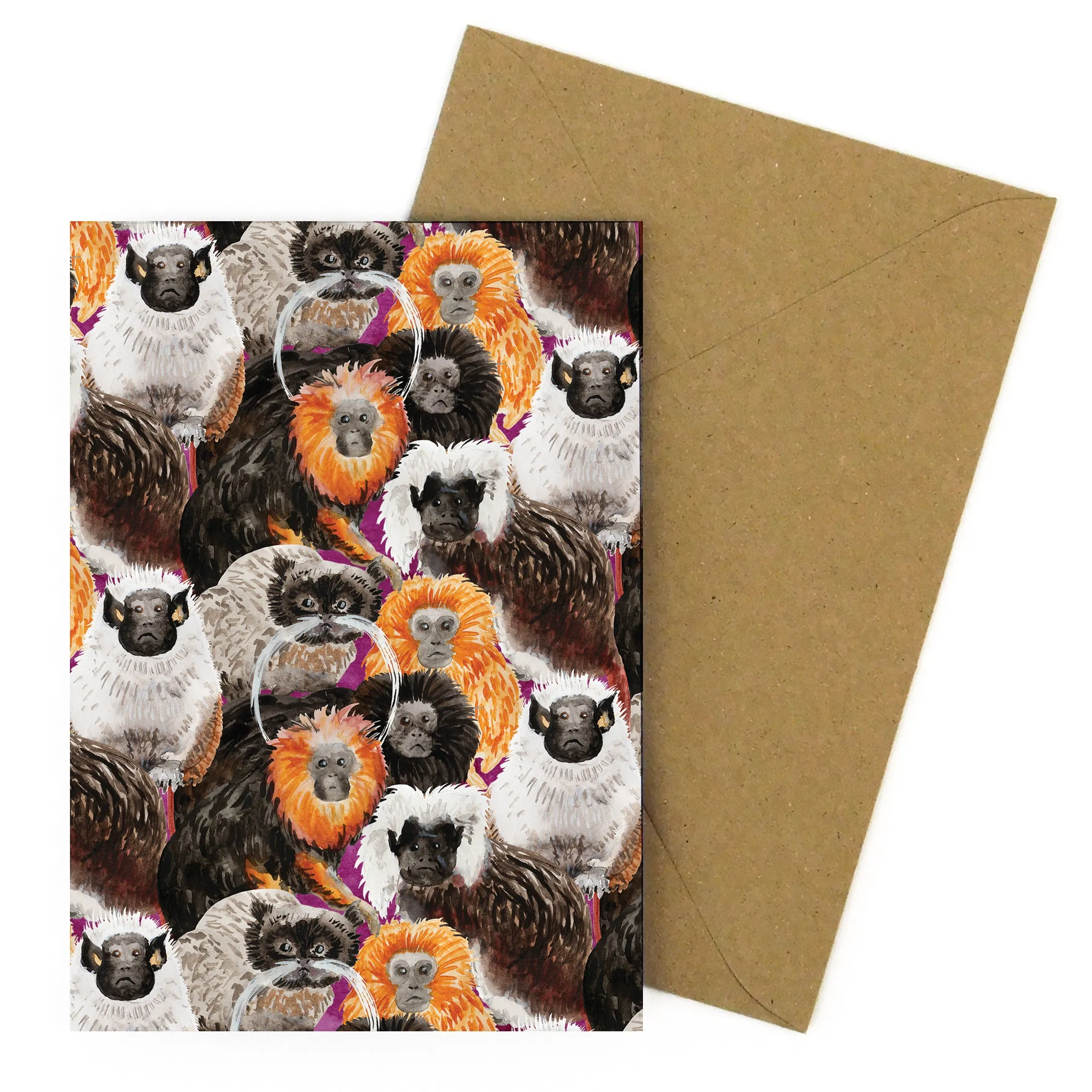 Troop of Tamarins Greetings Card