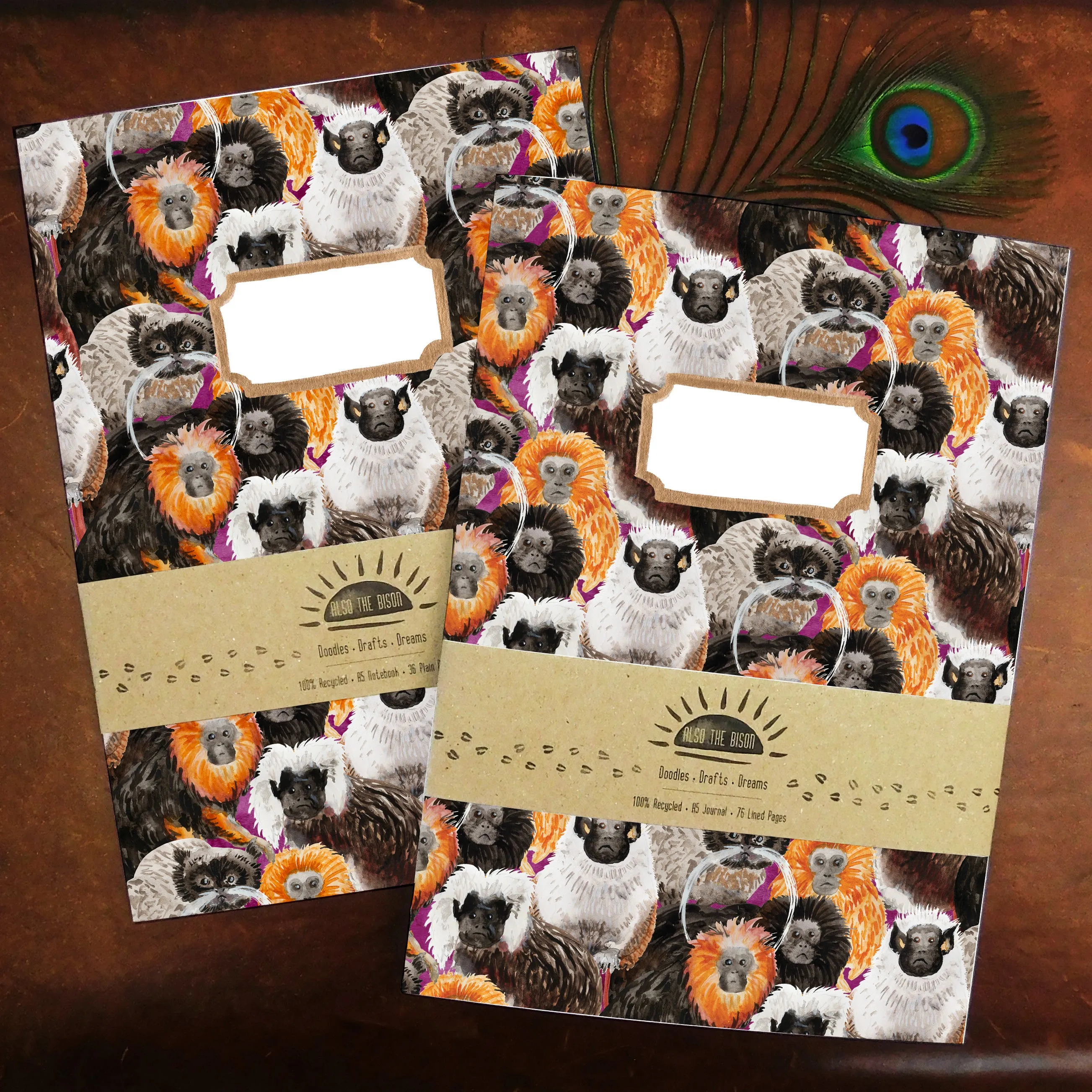 Troop of Tamarins Print Journal and Notebook Set