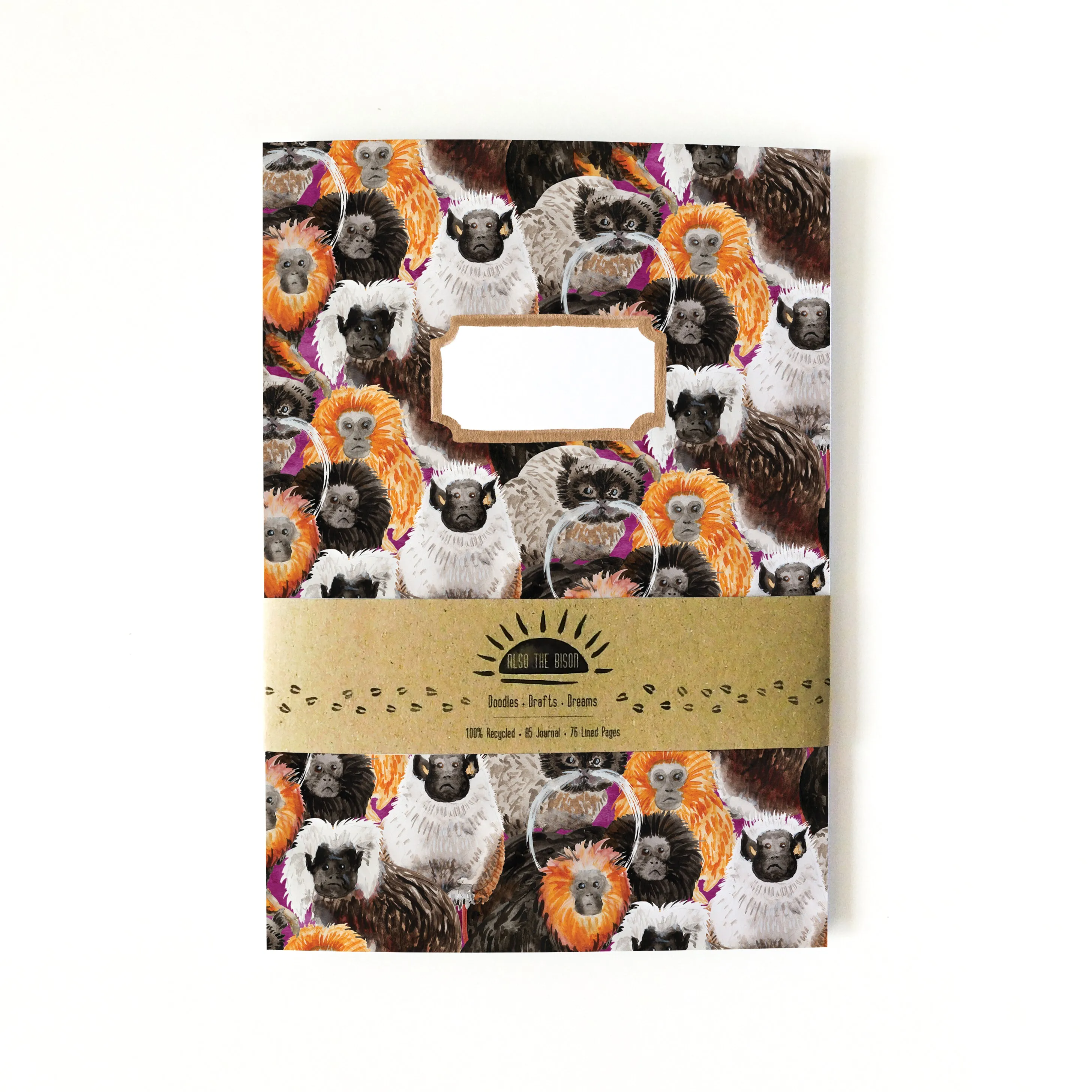 Troop of Tamarins Print Lined Journal