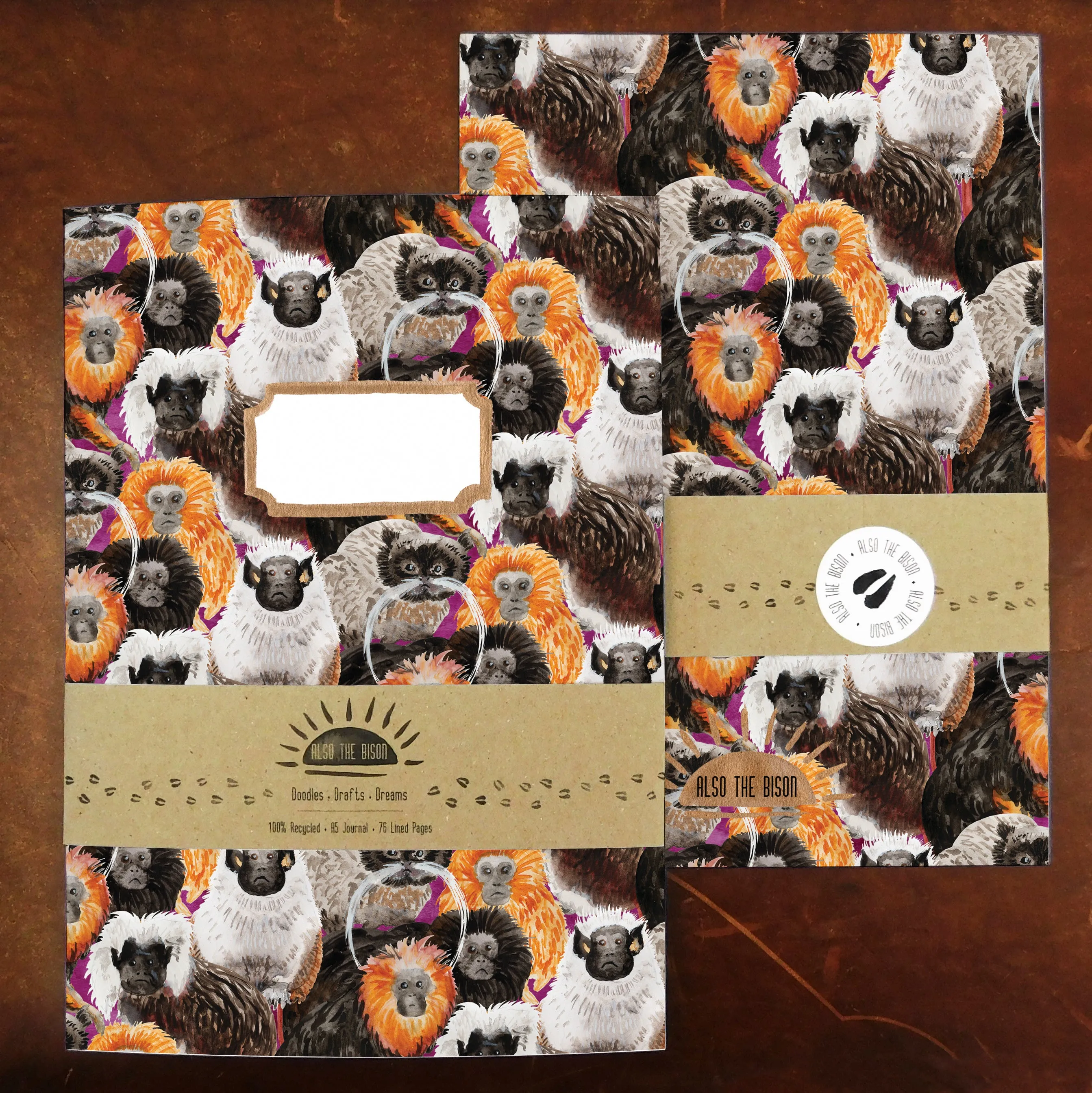 Troop of Tamarins Print Lined Journal