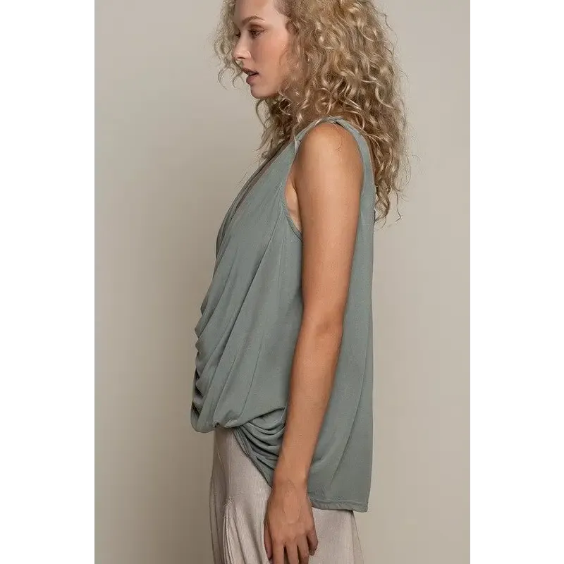 Twisted Sleeveless Strap Knit Top
