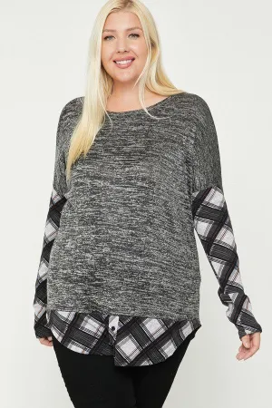 Two Tone Knit Top