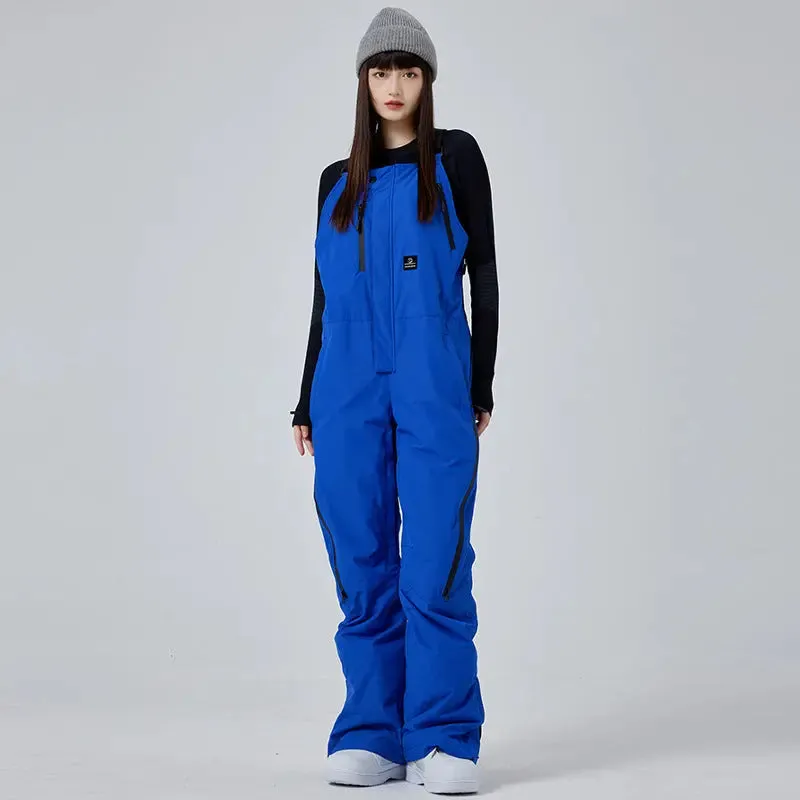 Unisex Thicken Snow Bibs Pants Outdoor Loose Sports Pants