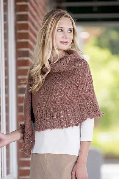 Universal Yarn Deluxe Cable Collection Patterns - Dilworth Shawl - PDF Download