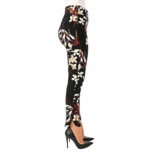 UP! Women's Petal Slit Ankle Pants Flatten and Flatter Style 66569 Techno Flora
